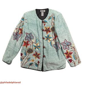 Vintage 1990's Indigo Moon Tapestry patchwork jacket women's Small